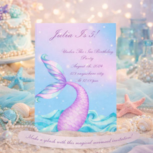 SAVE THE DATE SOUS LA MER MERMAID L'INVITATION D'ANNIVERSAIRE