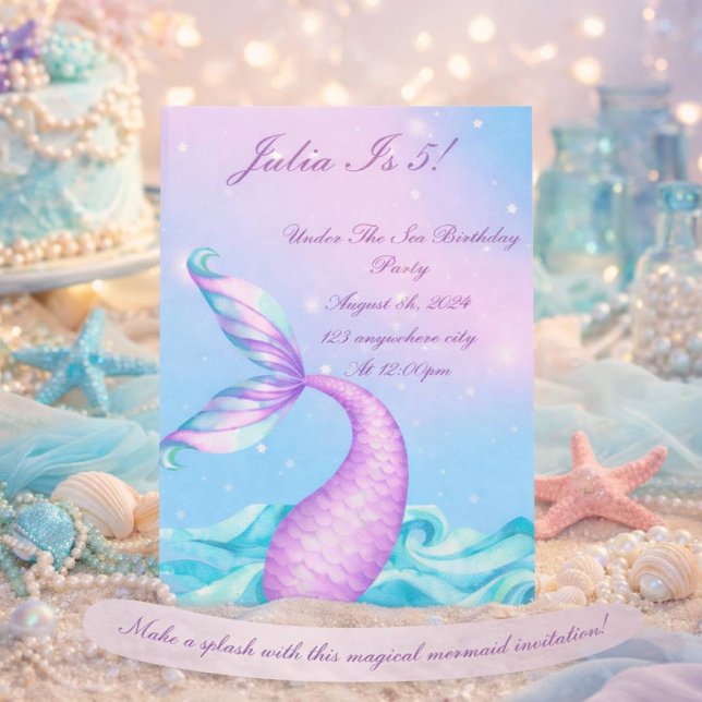 SAVE THE DATE SOUS LA MER MERMAID L'INVITATION D'ANNIVERSAIRE (Créateur téléchargé)