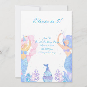 Save The Date sous l'invitation d'anniversaire de la sirène mari