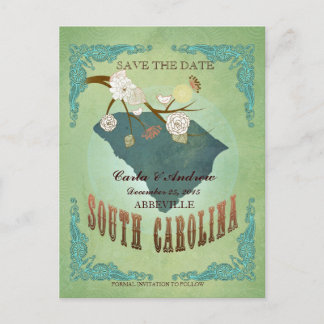 Save the Date - South Carolina Karte mit schönem V