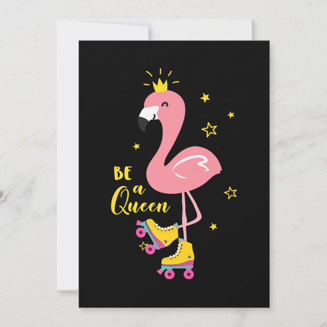 Save The Date Soyez Une Reine Rose Flamant rose Roller Femmes Fi (Devant)