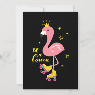 Save The Date Soyez Une Reine Rose Flamant rose Roller femmes fi