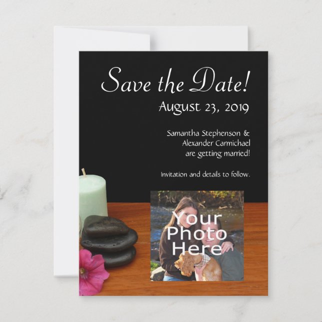 Save The Date Spa/Massage/Pedicure Salon Scène Noir/Couleur (Devant)