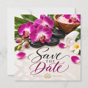 Save The Date Spa Orchidée Violette Merci Élégant Bien-être