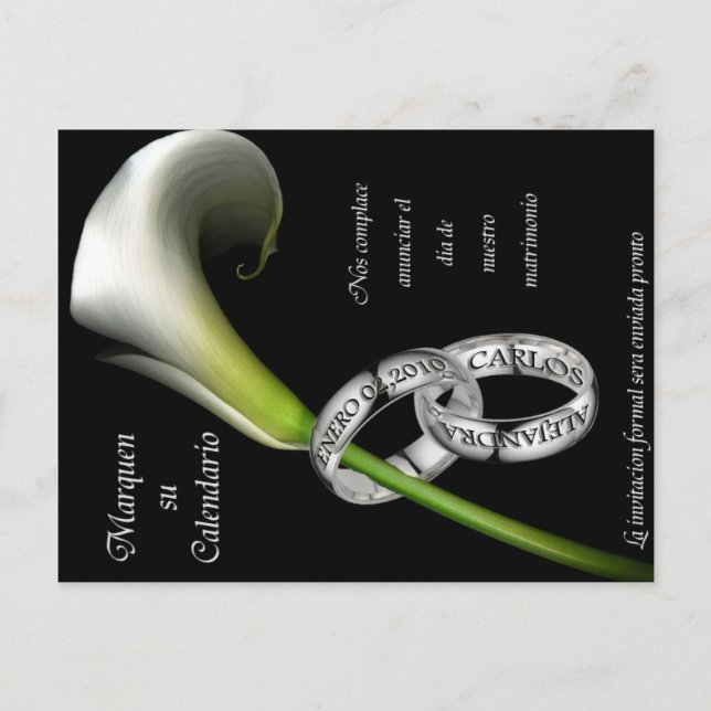 Save the Date (Spanisch) Ankündigungspostkarte (Vorderseite)