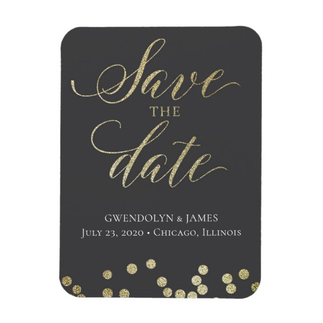 Save the Date Sparkle Magnet (Vertikal)