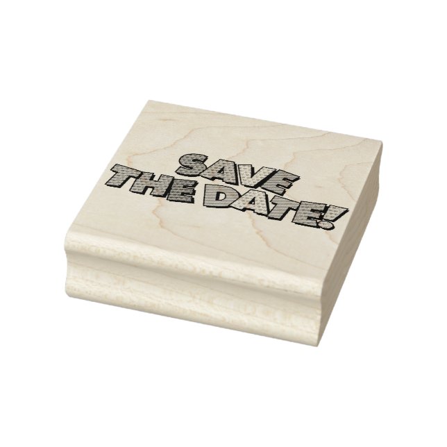 SAVE THE DATE Spaß Retro Comic Pop Kunst Gummistempel (Stempel)