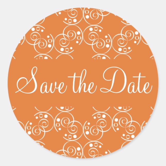 Save the Date Spiral Wirbel Umschlag Sticker Siege (Vorderseite)