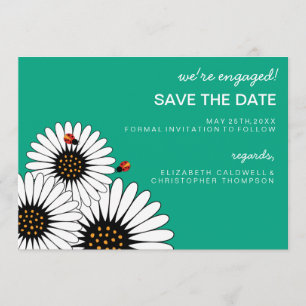 Save The Date Spring Fling Gerbera Daisies SAUVEGARDE LE vert DA