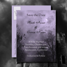 Save the Date Spuk Sky Lila Mist Postcard