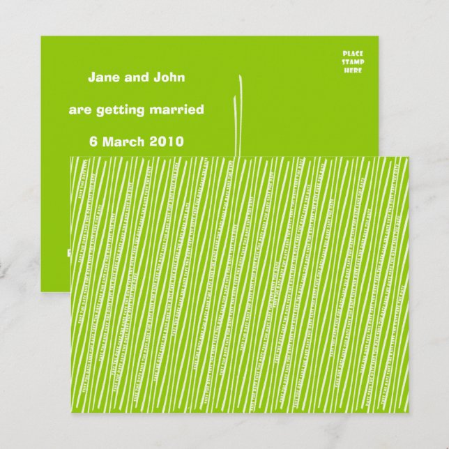 Save the Date Squiggley Lines Ankündigung Postcar (Vorne/Hinten)