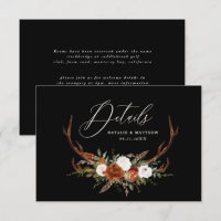 Stade terre cuite noir floral élégant mariage