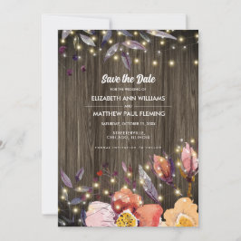 Save the Date. Stall Wood Herbst Blume Fotokarte Save The Date