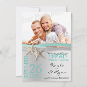Save The Date Starfish and Ribbon Sauvez la date avec la photo