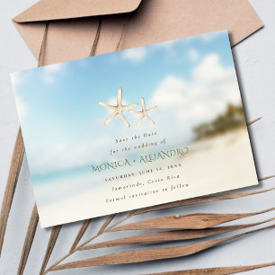 Save The Date Starfish Beach Destination Mariage Photo