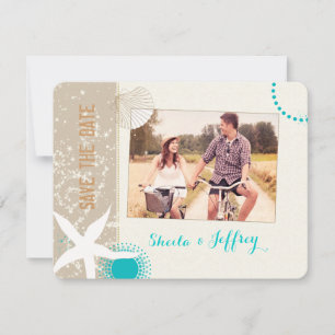Save The Date Starfish + Beach Sand Mariage Photo Enregistrer la