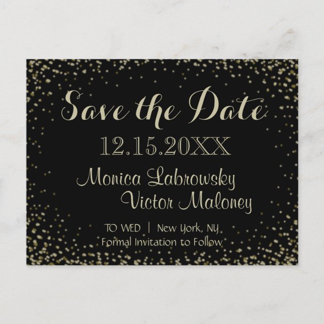 Save The Date | Starry Night Ankündigungspostkarte (Vorderseite)