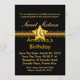 Save The Date Starry Ribbon Sweet sixteen Invitation!-Cust.