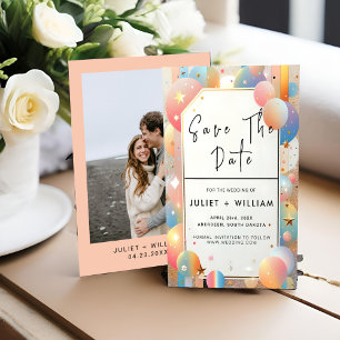Save The Date Stars Glam Bright Pastel Ombre Mariage Parties sci