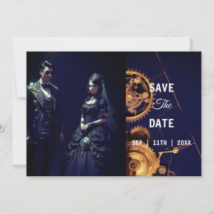 Save The Date Steampunk Extravaganza Vintage Clockwork Mariage