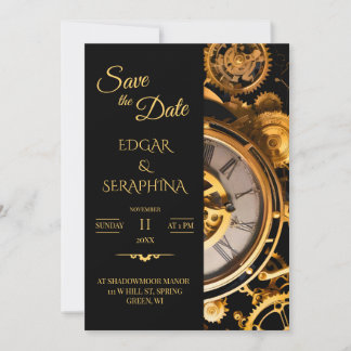 Save The Date Steampunk Extravaganza Vintage Horkwork Mariage S