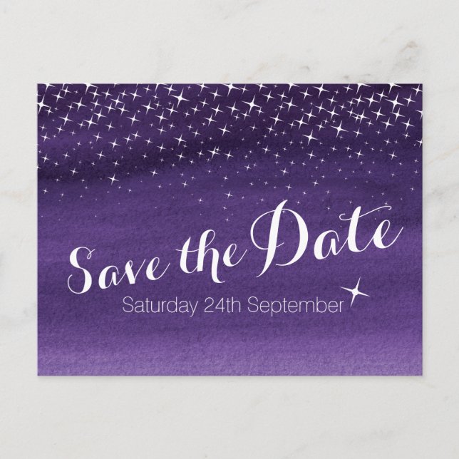 Save the Date Sternenhimmel Hochzeitskarte Ankündigungspostkarte (Vorderseite)