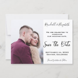 Save the Date Stilvolles Lila Foto Einladung
