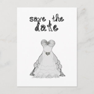 Save the Date Stoff Schriftart Hochzeitskleid Post Ankündigungspostkarte