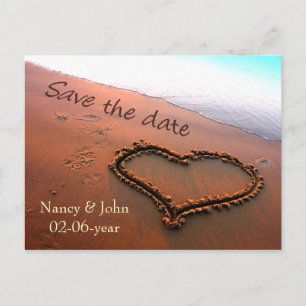 Save the Date Strand Ankündigungspostkarte