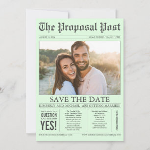 Save The Date Style de journal Mint vert Enregistrer la date Pho