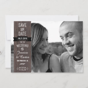 Save The Date Style de signalisation RusticVintage Photo Enregis