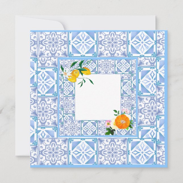 Save The Date style méditerranéen, citron, style Amalfi, (Devant)