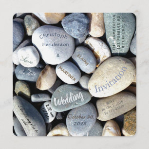 Save The Date Style moderne Rustic Pebbles Mariage nature