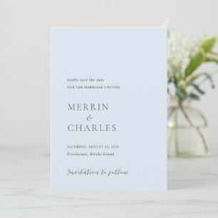 Save The Date Style Poudre bleu photo Mariage moderne