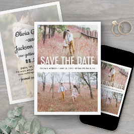 Save The Date Style simple moderne superposer 3 Mariage photo