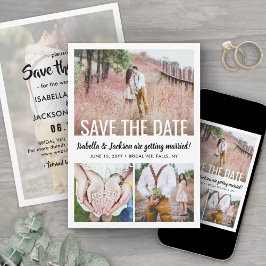 Save The Date Style simple moderne superposer 4 Mariage photo