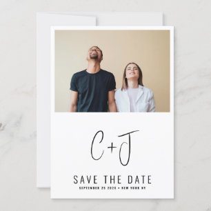 Save The Date STYLISÉ   QR Code Moderne Simple Photo Bordure