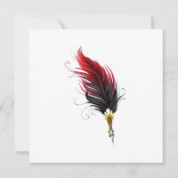 Stylo rouge en plumes avec nib or