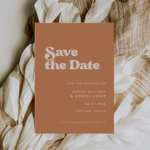 Save The Date Sucre brun rétro élégant