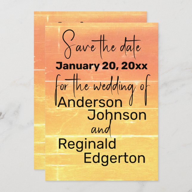 Save The Date Summer Rustic Mariage Décontracté Enregistrer la d (Devant / Derrière)