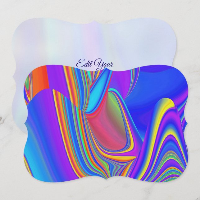 Save The Date Summerfeel, Rainbowart 3D Abstrait (Devant / Derrière)