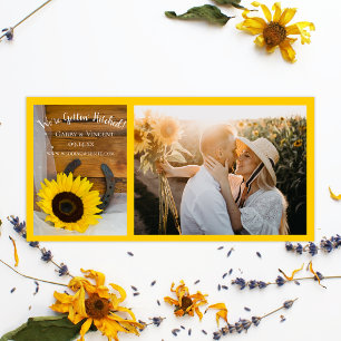 Save The Date Sunflower Horseshoe Pays Mariage de l'Ouest