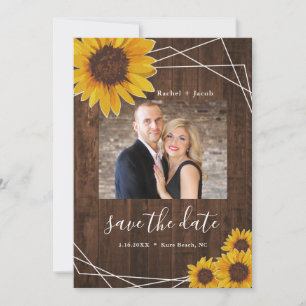 Save The Date Sunflower Mariage rustique Enregistrer la date Pho