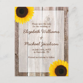 Save The Date Sunflower Rustic Grange Enregistrer la date Annonc