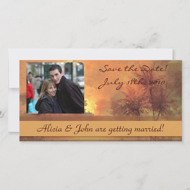 Save The Date Sunrise Over Diamond Head Enregistrer la date Phot (Devant)