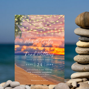 Save The Date Sunset Beach String Lights