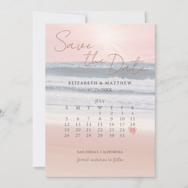 Save The Date Sunset Beach Wedding (Devant)