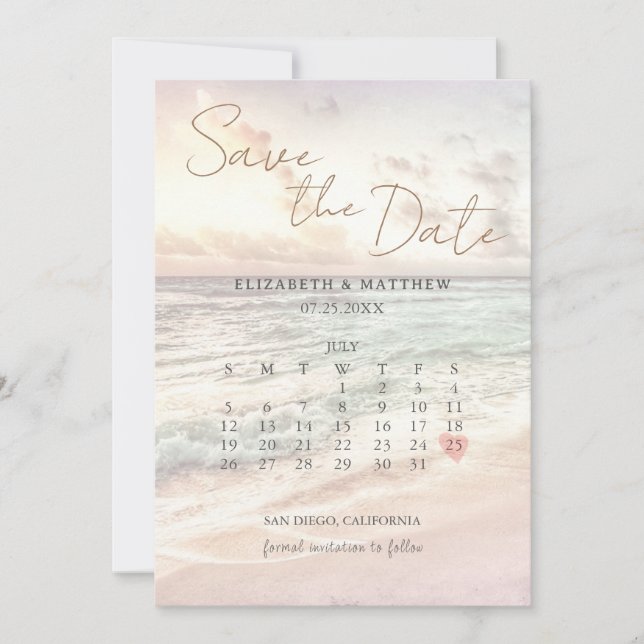 Save The Date Sunset Beach Wedding (Devant)