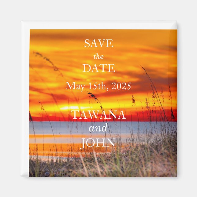 Save the Date Sunset Magnet (Vorne)