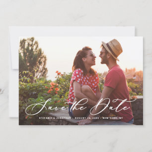 Save The Date Superposition de calligraphie fantaisiste blanche